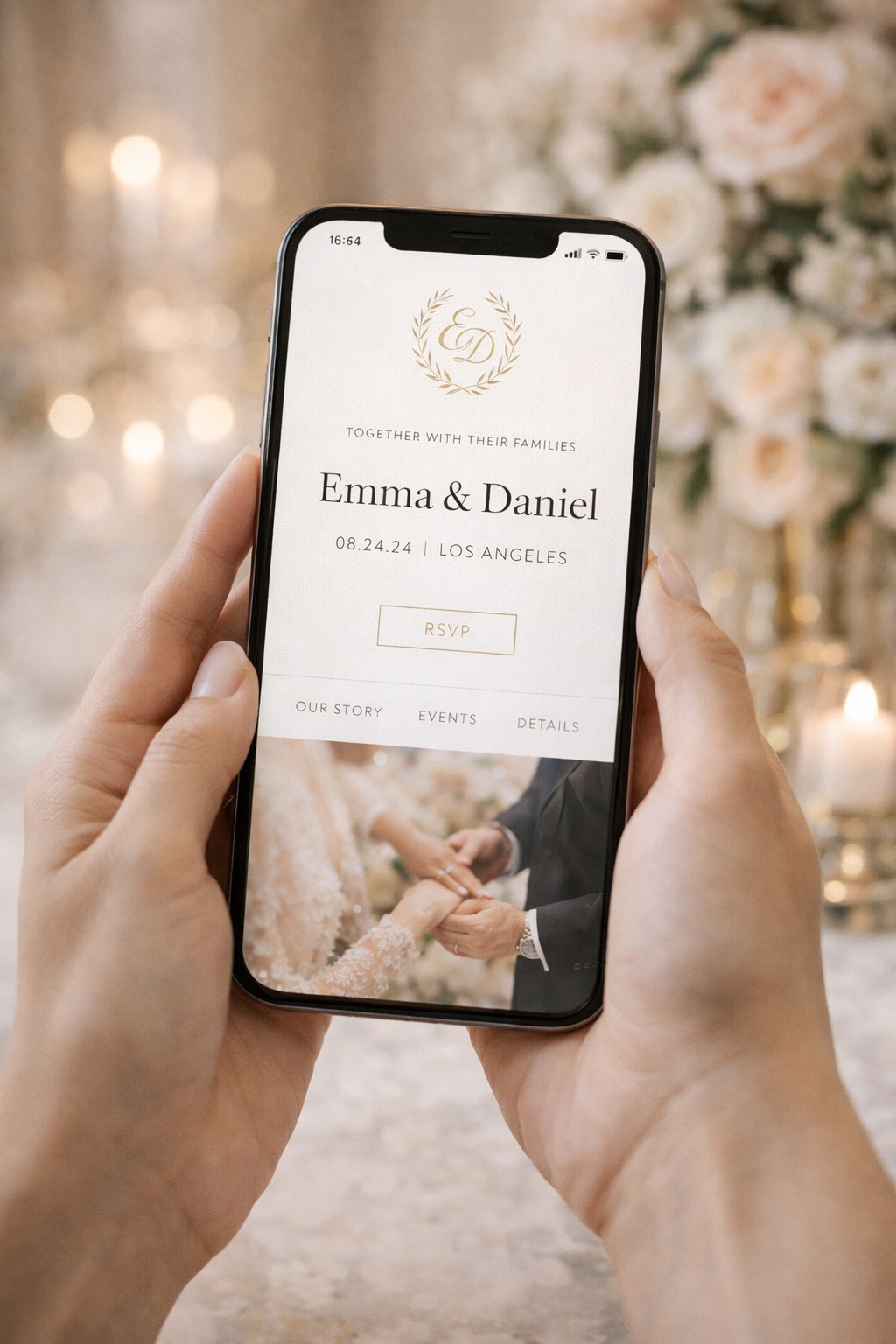 Custom wedding invitation website preview from VowDreams