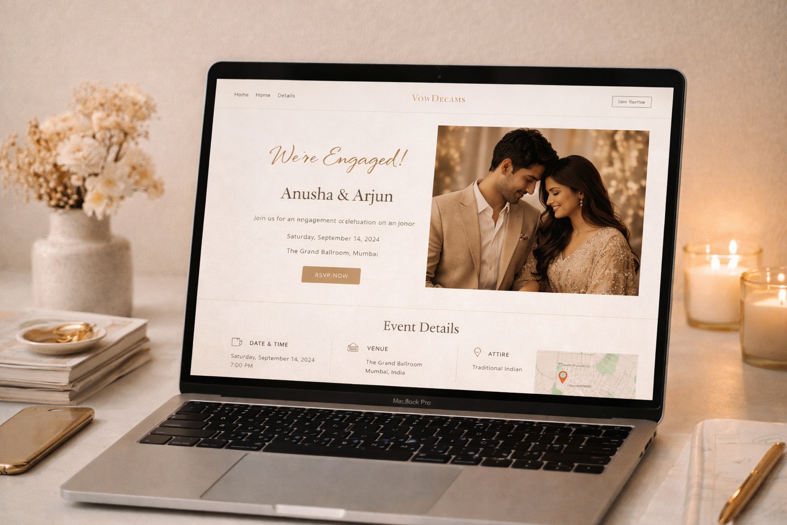 Celebration microsite and RSVP platform service by VowDreams