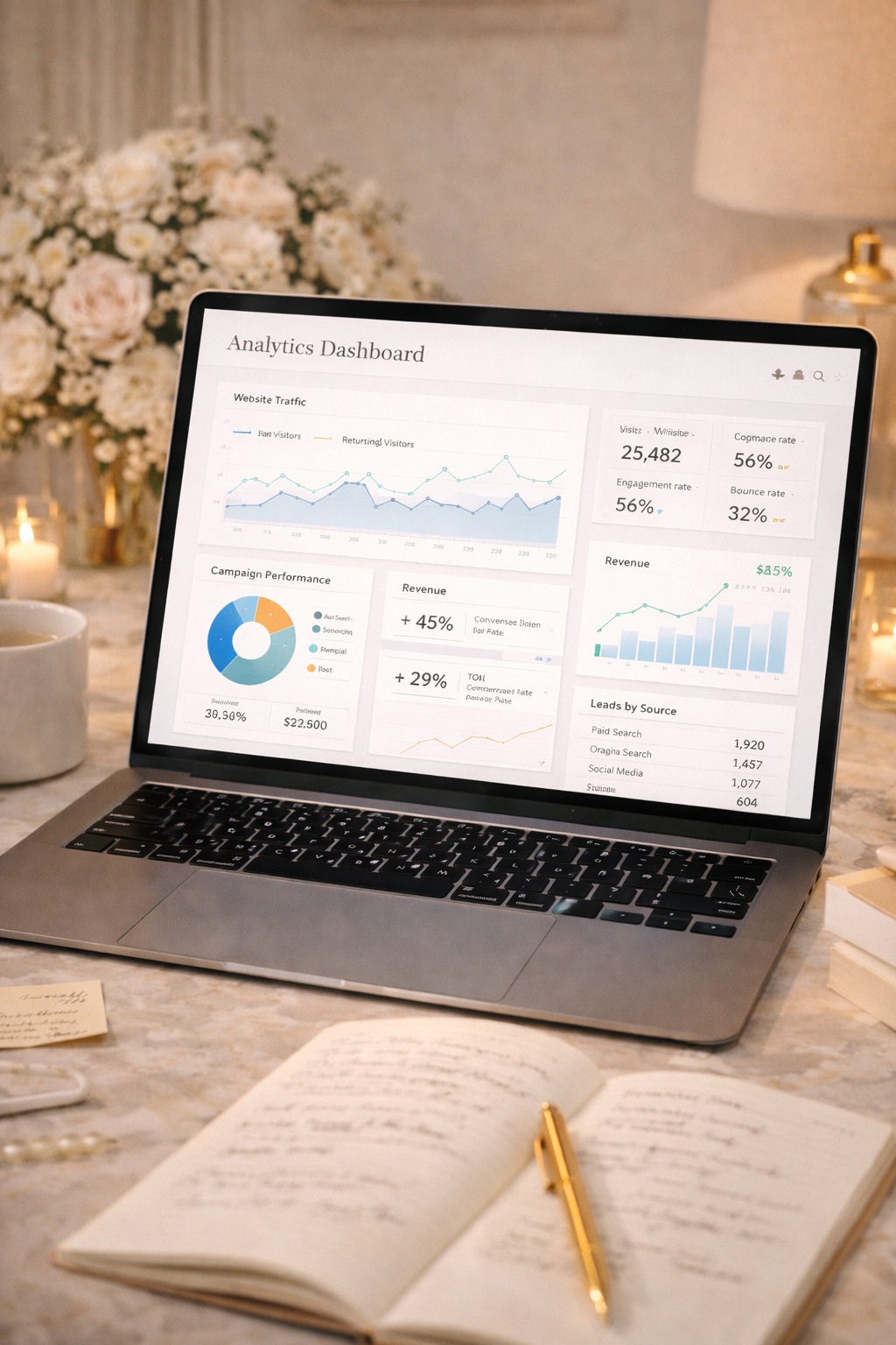 Downloadable reports feature preview from the VowDreams planner