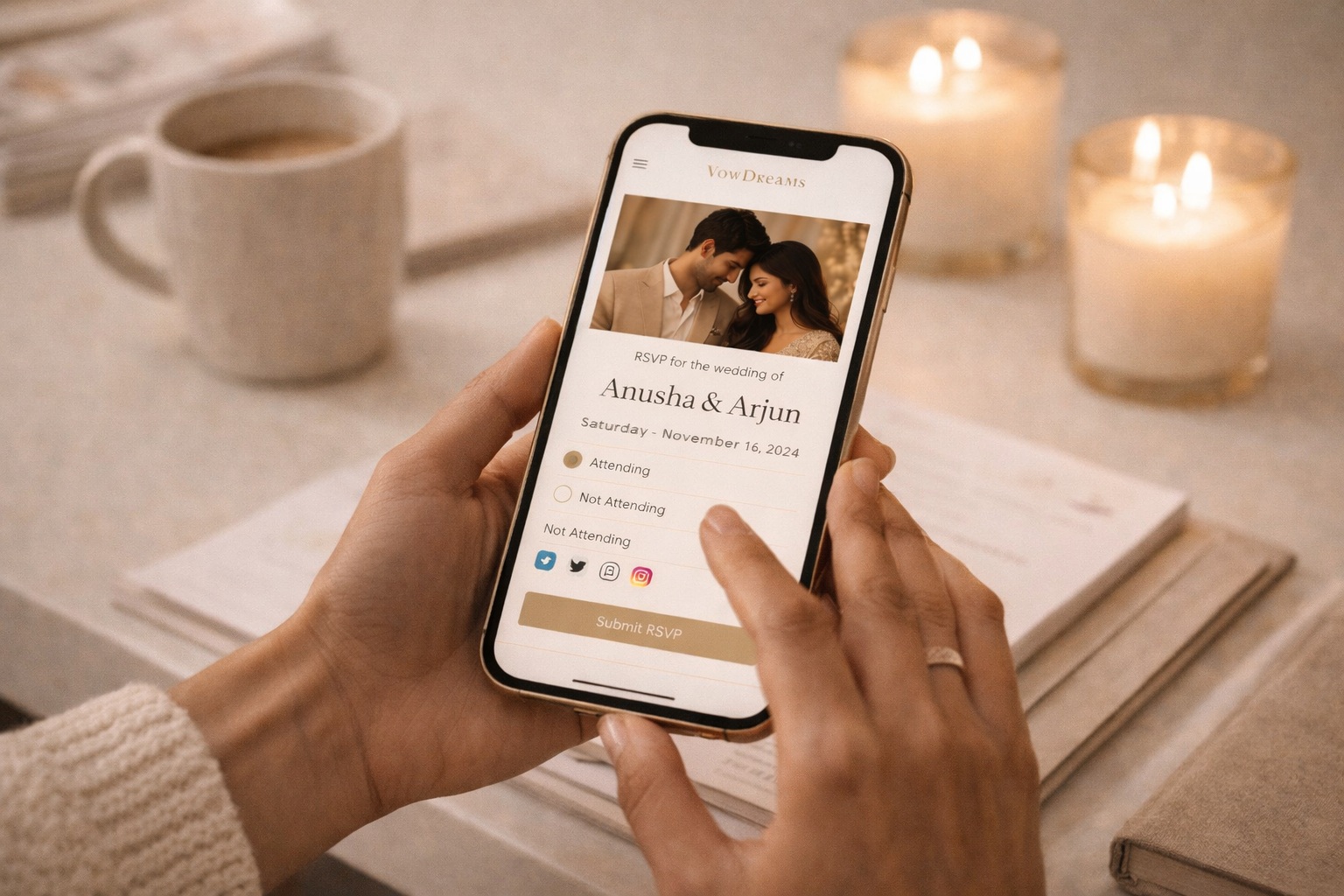 Guest RSVP experience preview from VowDreams